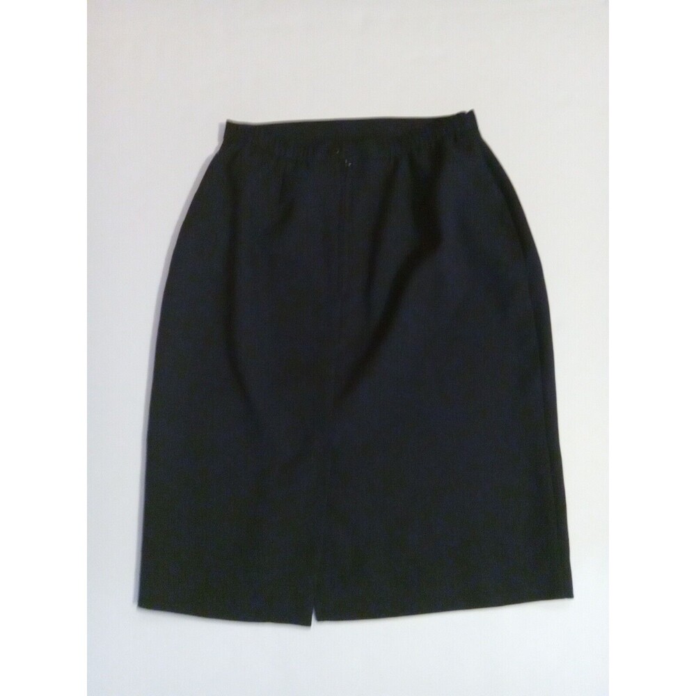 Women's KORET Mid-Calf  PETITES 10P Navy Straight Skirt Back Split Modest